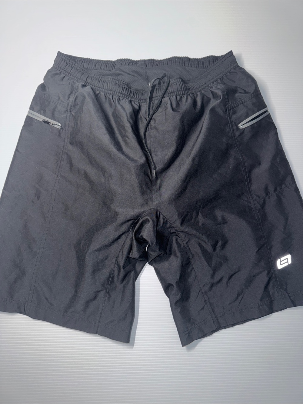 Men's Black Athletic Shorts with Reflective Accents